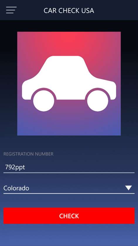 Car Registration Check Screenshots 1
