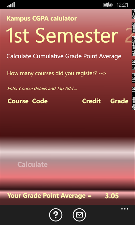 #4. kampus CGPA Calculator (Windows) By: CyberIBM Corporation