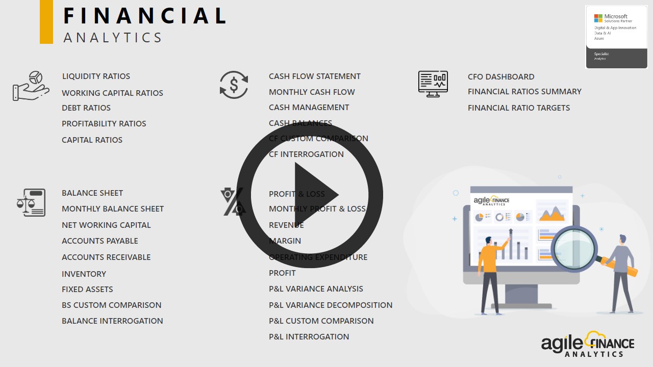 Snapshot 1 of Agile Finance Analytics - Power BI Dashboards