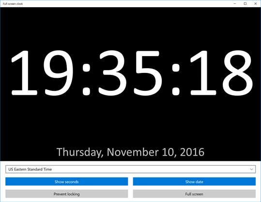 full screen clock app windows 10