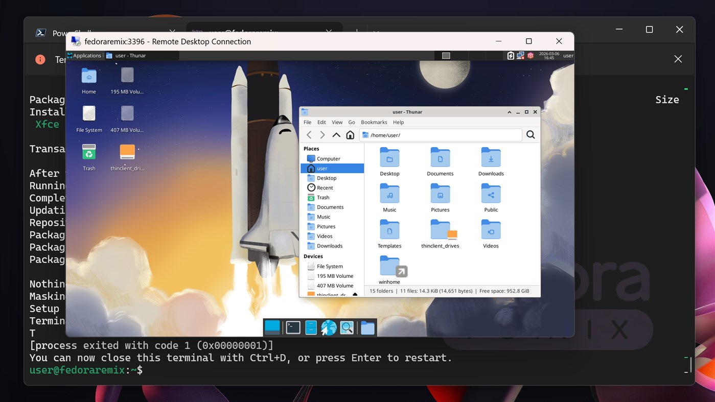 #3. Fedora Remix for WSL (Windows) Oleh: Whitewater Foundry