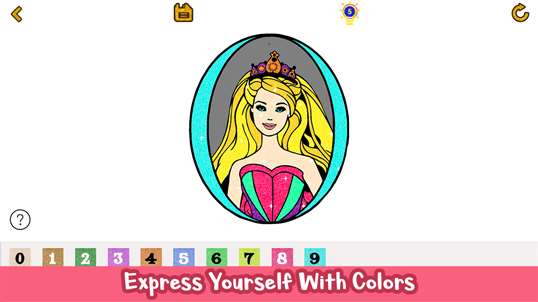 Princess Glitter Color By Number - Girls Coloring Book screenshot 3