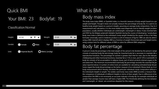 Quick BMI screenshot 1