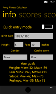 Army Fitness Calculator screenshot 3