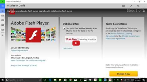 AdobeFlashPlayer User Guide Screenshots 1