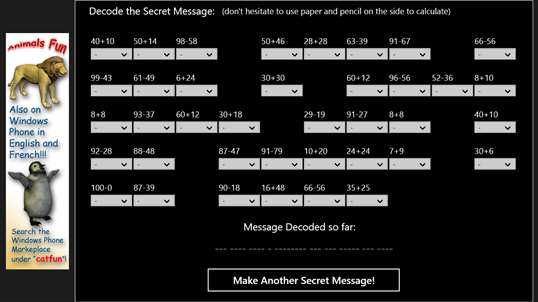 Secret Message Math screenshot 2