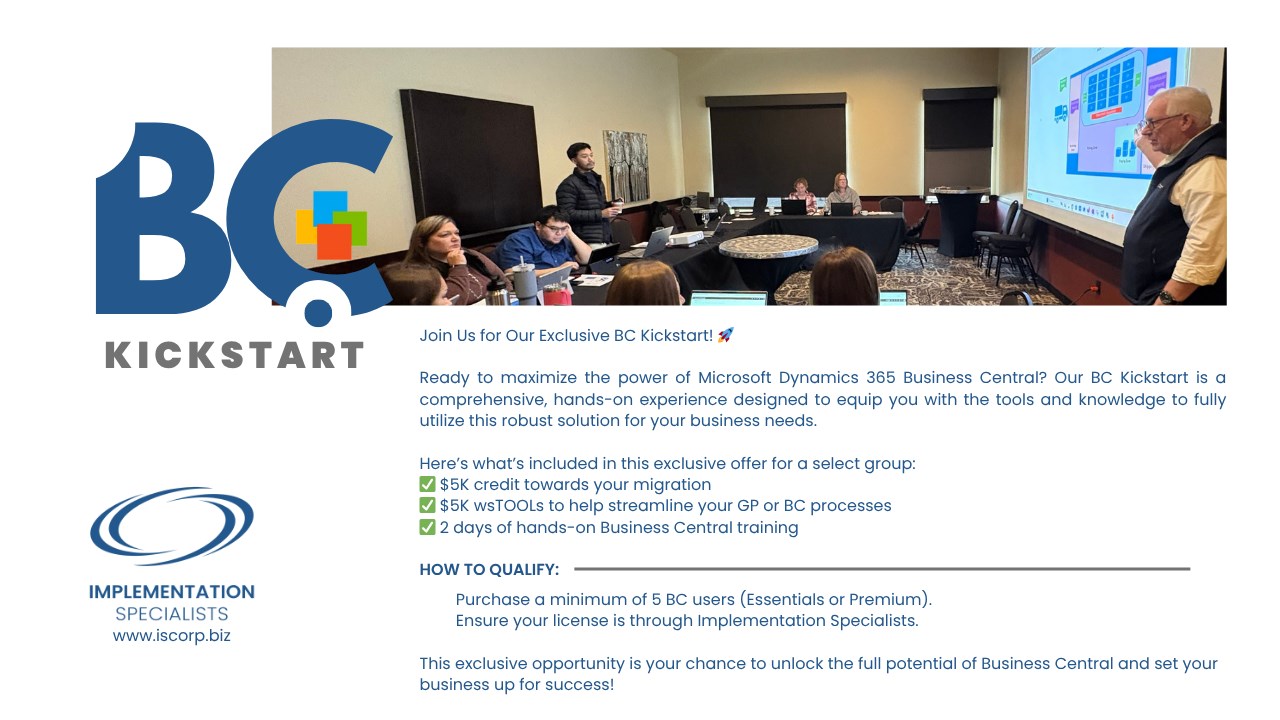 Snapshot 1 of Microsoft Dynamics 365 Business Central Kickstart