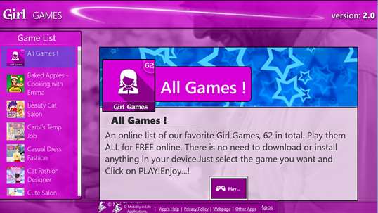 Online Games+ (Girls) screenshot 1