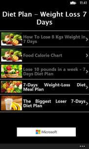 Diet Plan - Weight Loss 7 Days screenshot 1