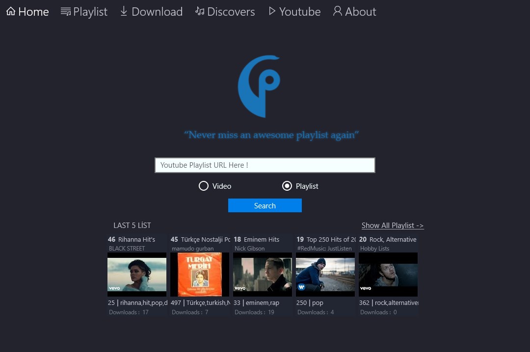 PlayList Downloader from Youtube for Windows 10