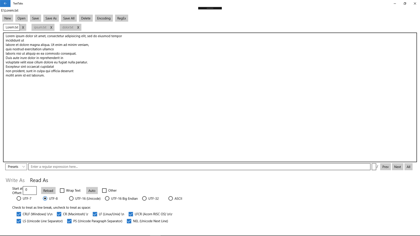 #2. TextTabs (Windows) Podle: Pentagrid
