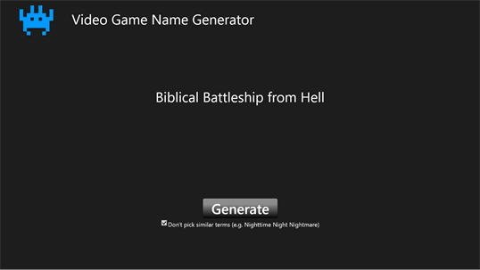 Video Game Name Generator screenshot 1
