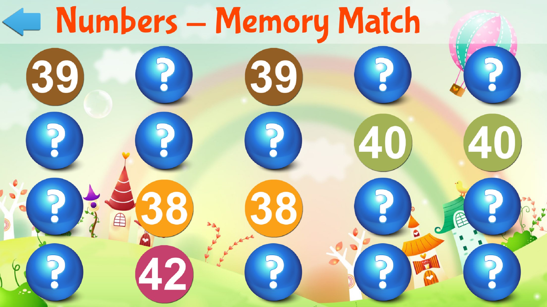 Арифметико игра. Memory numbers