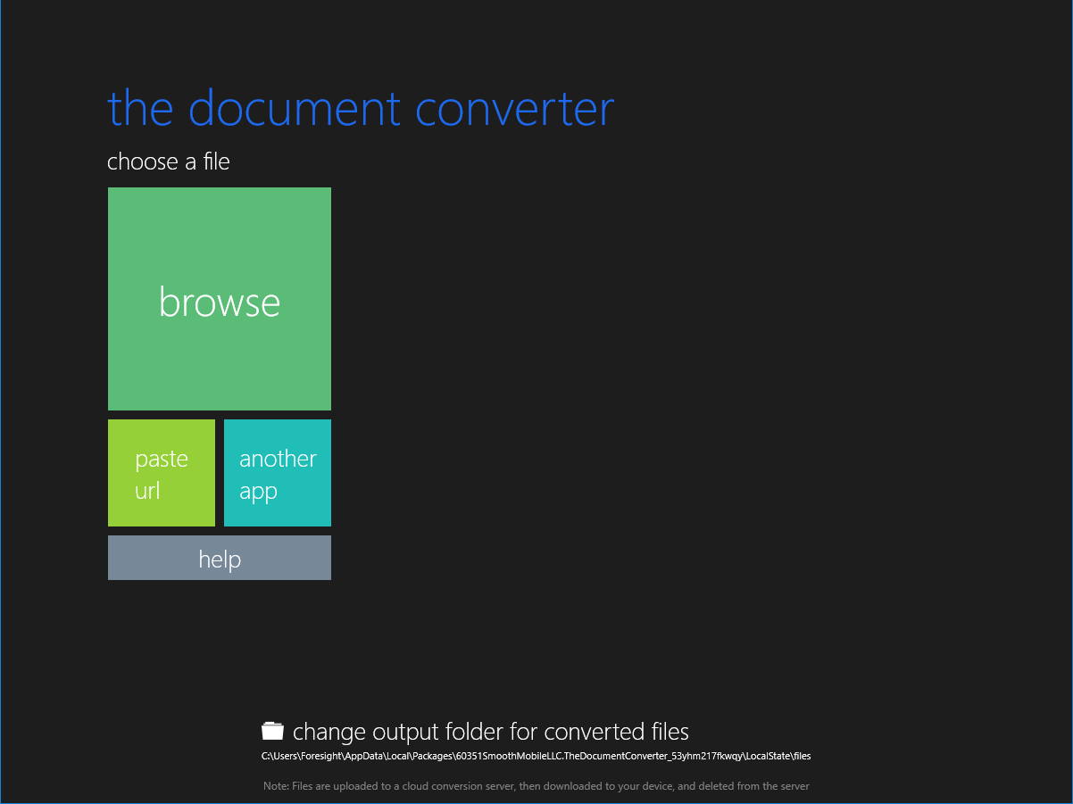 The Document Converter for Windows 10