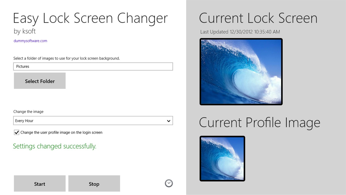 #1. Easy Lock Screen Changer (Windows) Av: dummysoftware