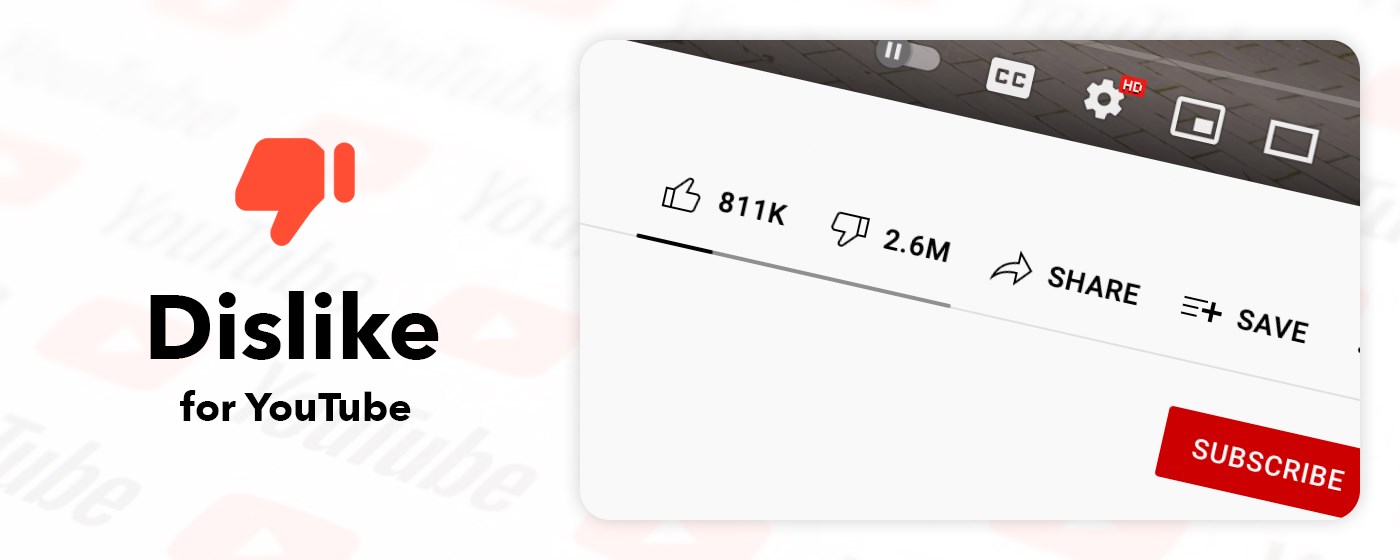 Dislikes for Youtube marquee promo image
