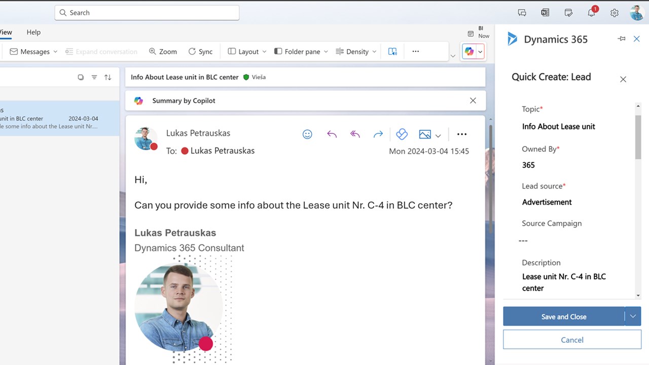 Snapshot 4 of Softera Basic CRM – Seamless CRM for Microsoft 365 Users