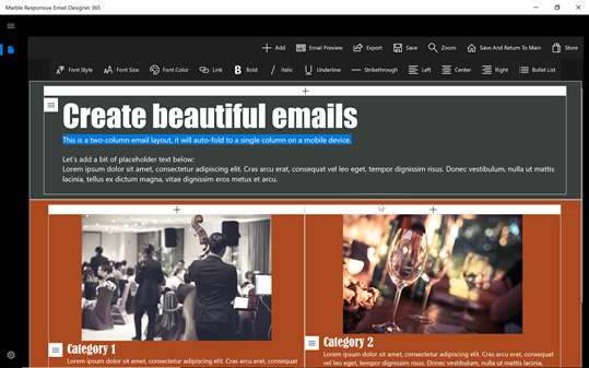 Marble Responsive Email Designer 365 screenshot 1
