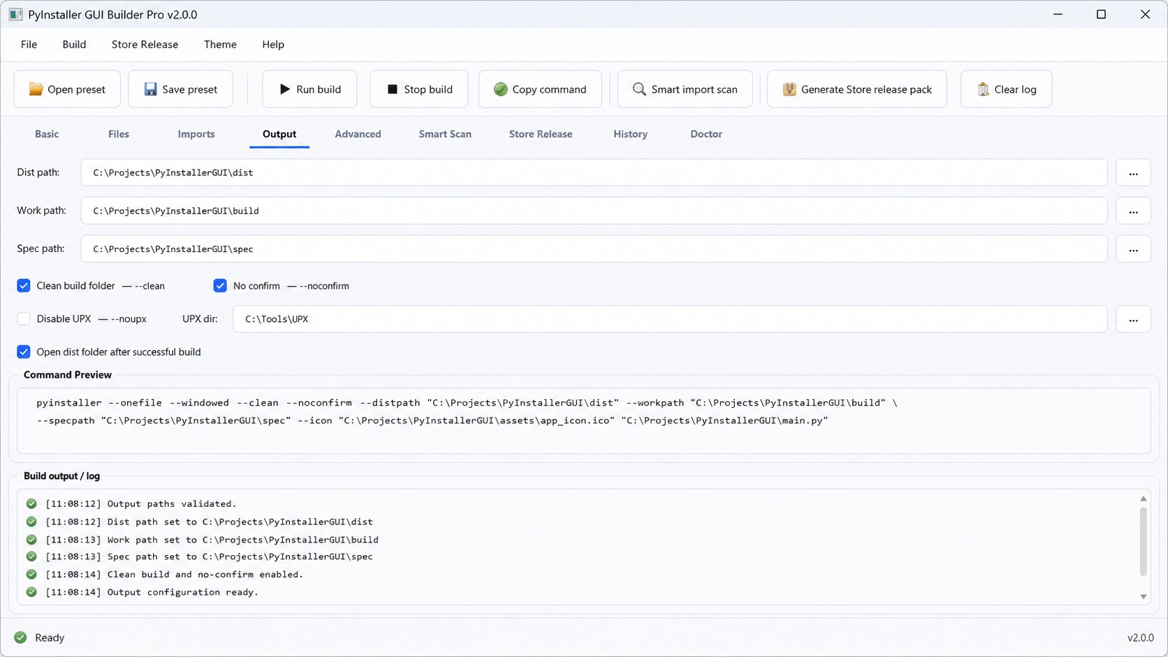 PyInstaller screenshot