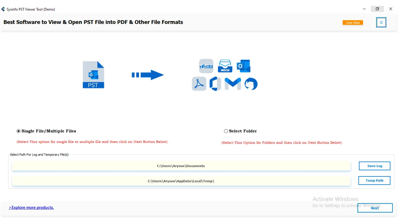 Snapshot 1 of SysInfo PST Viewer Tool