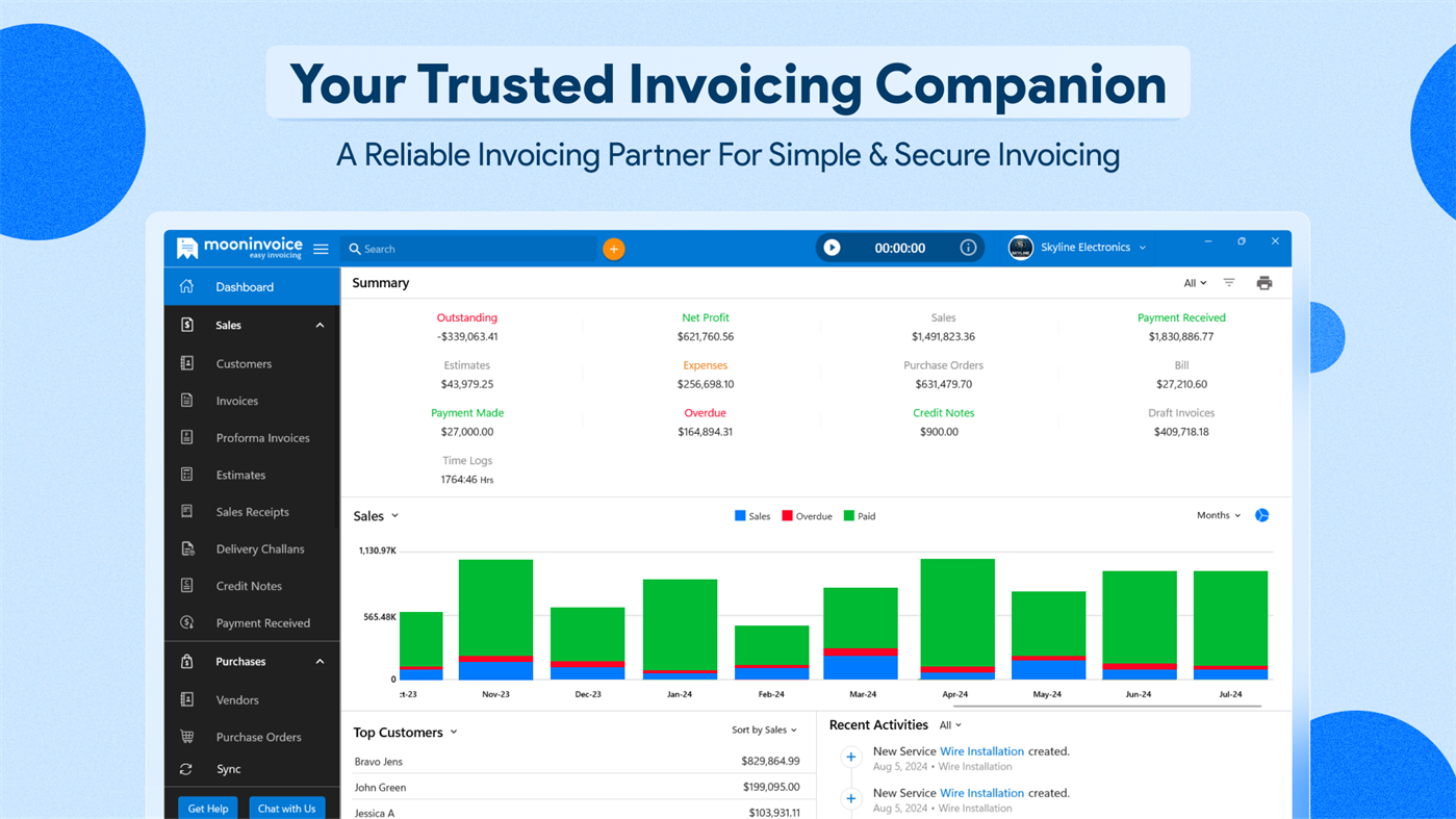 #1. Invoice Maker & Estimate Creator by Moon Invoice (Windows) 来自: Moon Technolabs Pvt. Ltd.