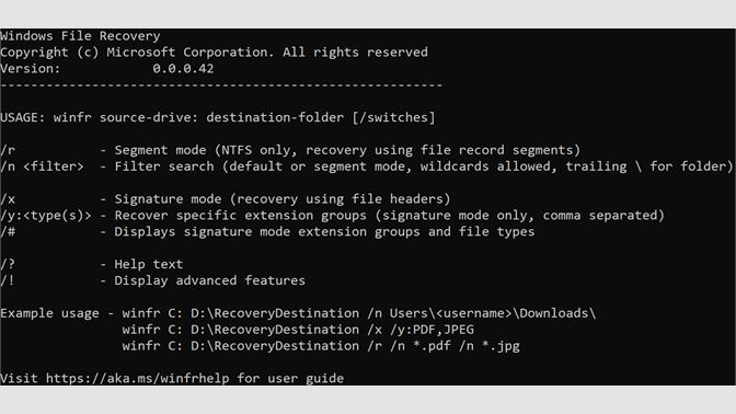 Microsoft File Recovery Tool