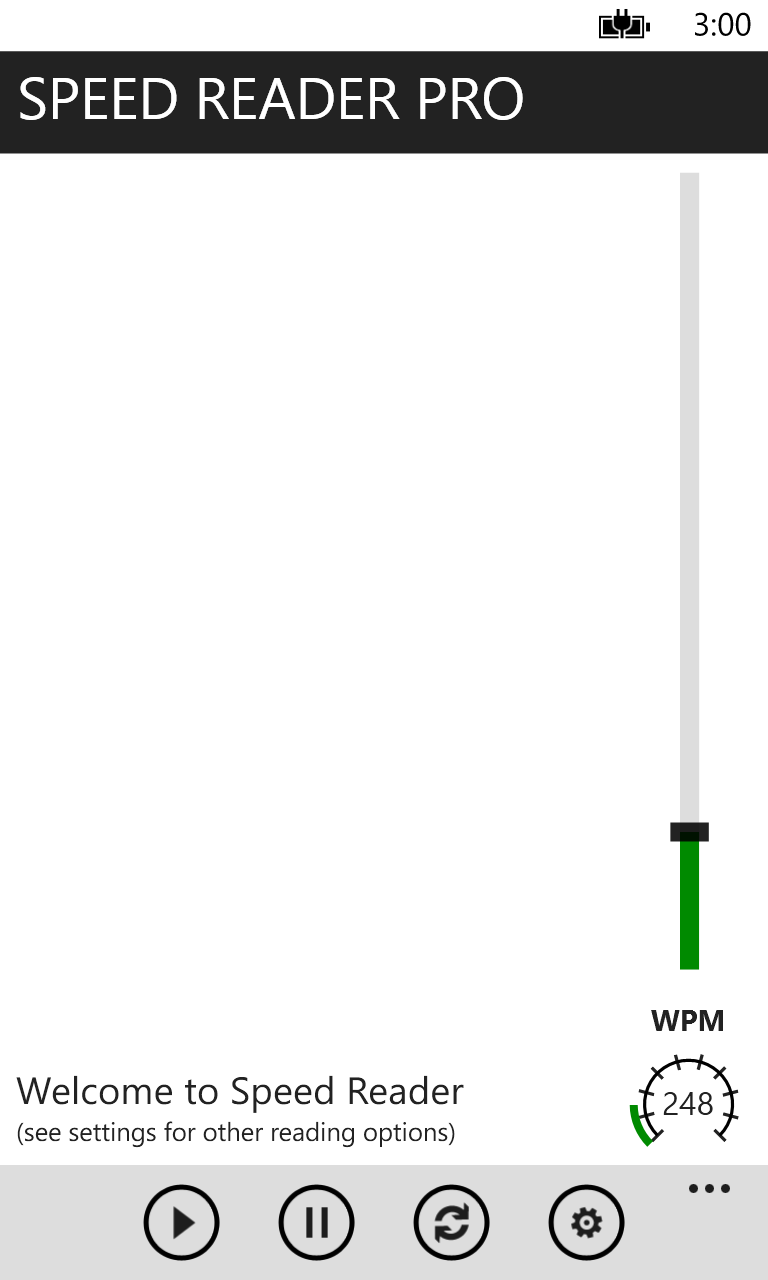 Speed Reader Pro for Windows 10 Mobile
