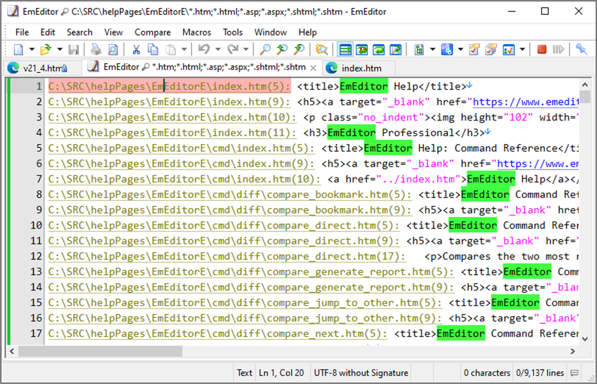 #1. EmEditor text editor (64-bit) (Windows) Podle: Emurasoft