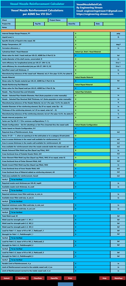 Vessel Nozzle Reinforcement Calculator (Windows) 由: Engineering-Stream