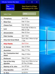 Christian Orthodox Calendar (New Style) screenshot 1