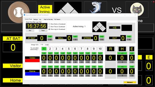Eguasoft Baseball Softball Scoreboard screenshot 2