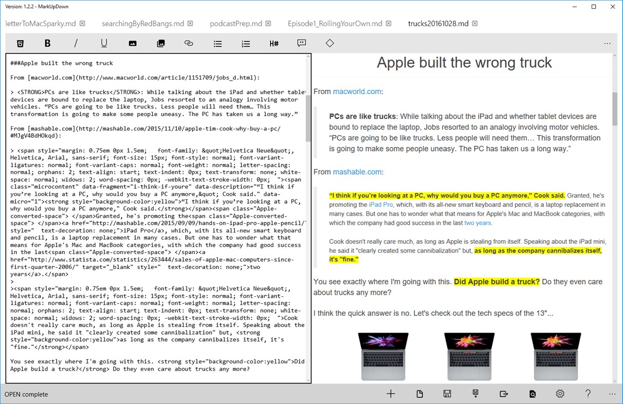 #4. MarkUpDown (Windows) 由: rufwork programming