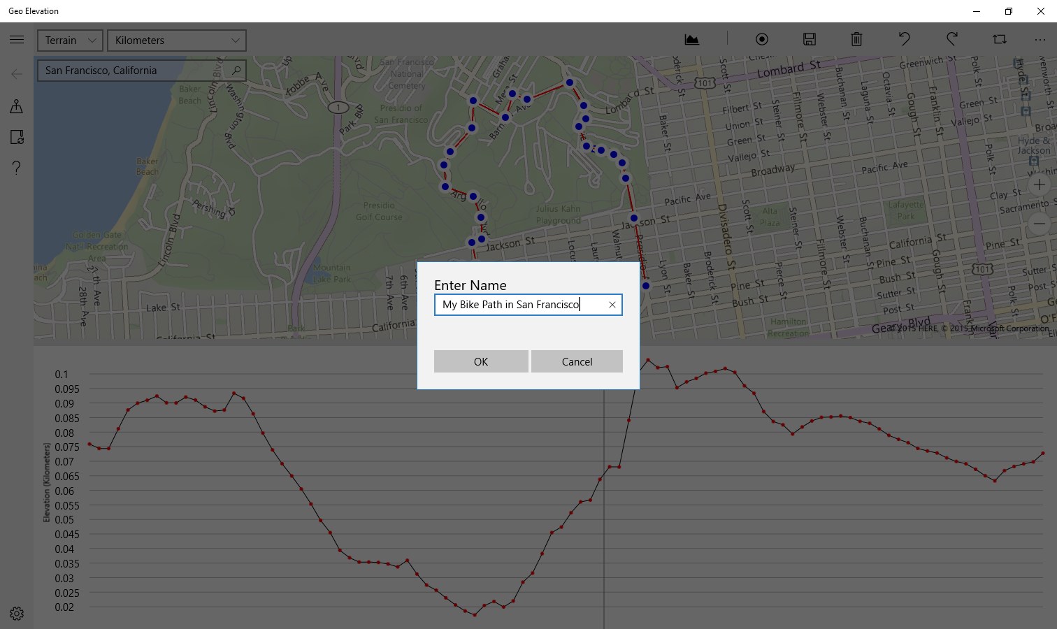 Geo Elevation Map Elevation Chart Creator for Windows 10