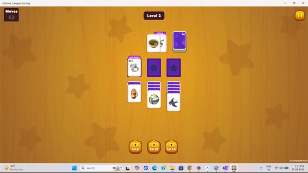 Solitaire Category Sorting — 5