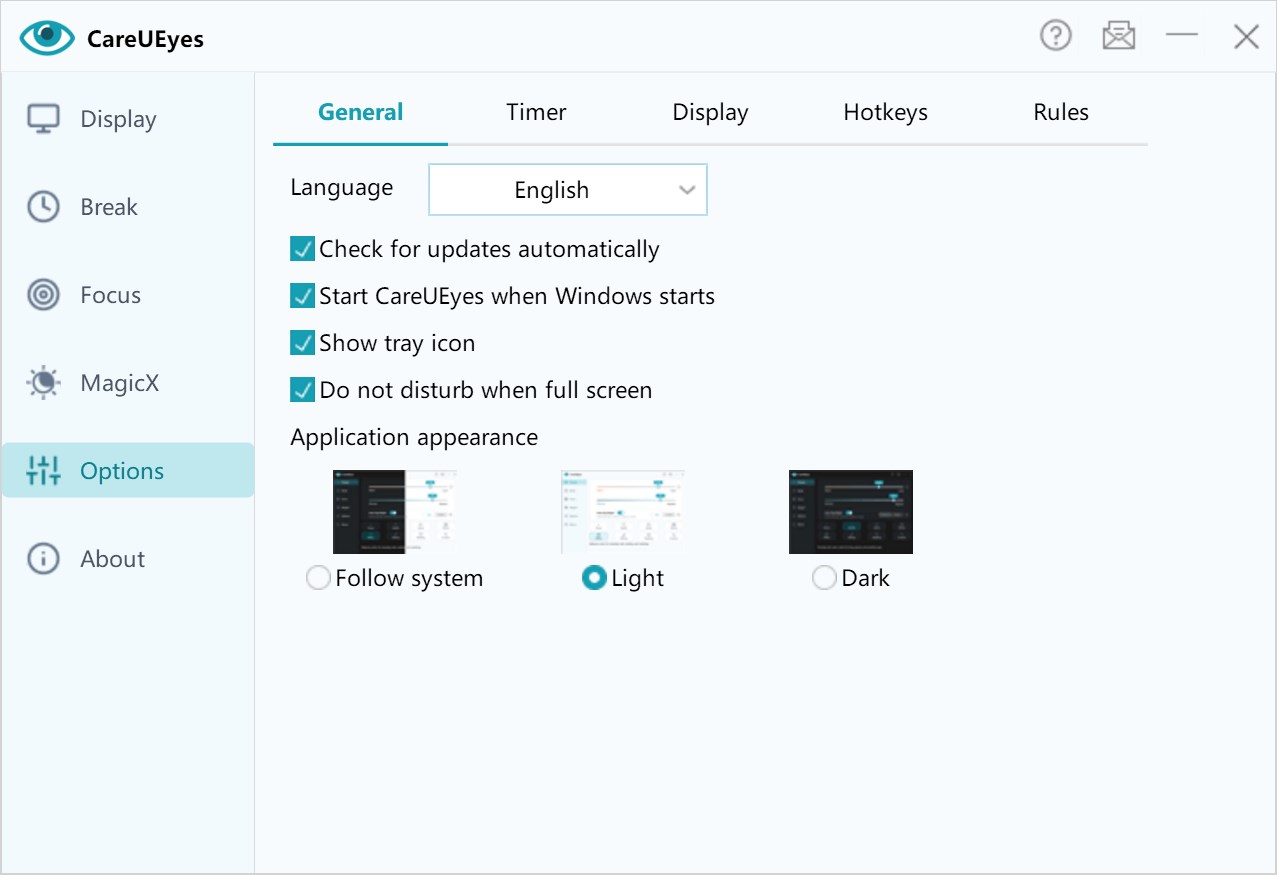 CareUEyes - Blue light filter, Brightness control,Screen dimmer screenshot