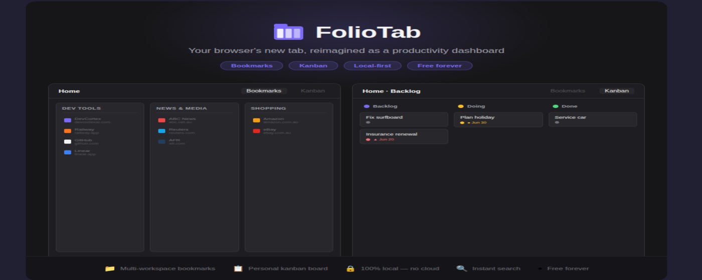 FolioTab Productivity