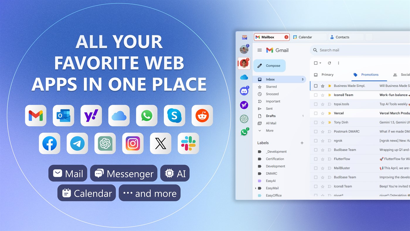 #1. Easy Mail - Email & Messaging and more (Windows) 来自: Tim Grabinat