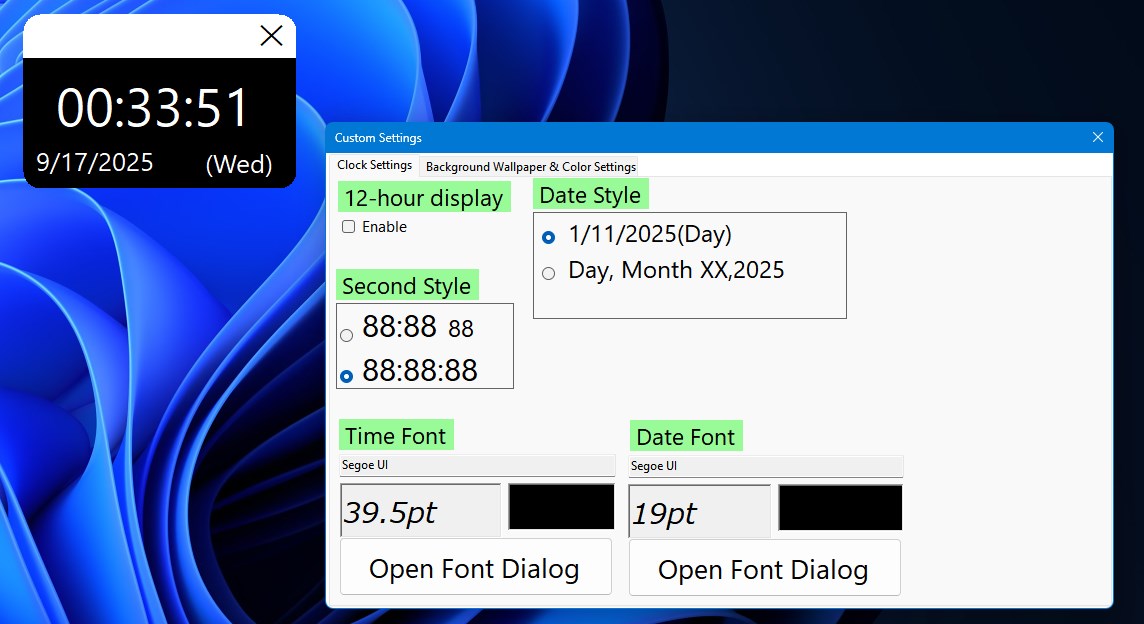Desktop Widget Digital Clock screenshot