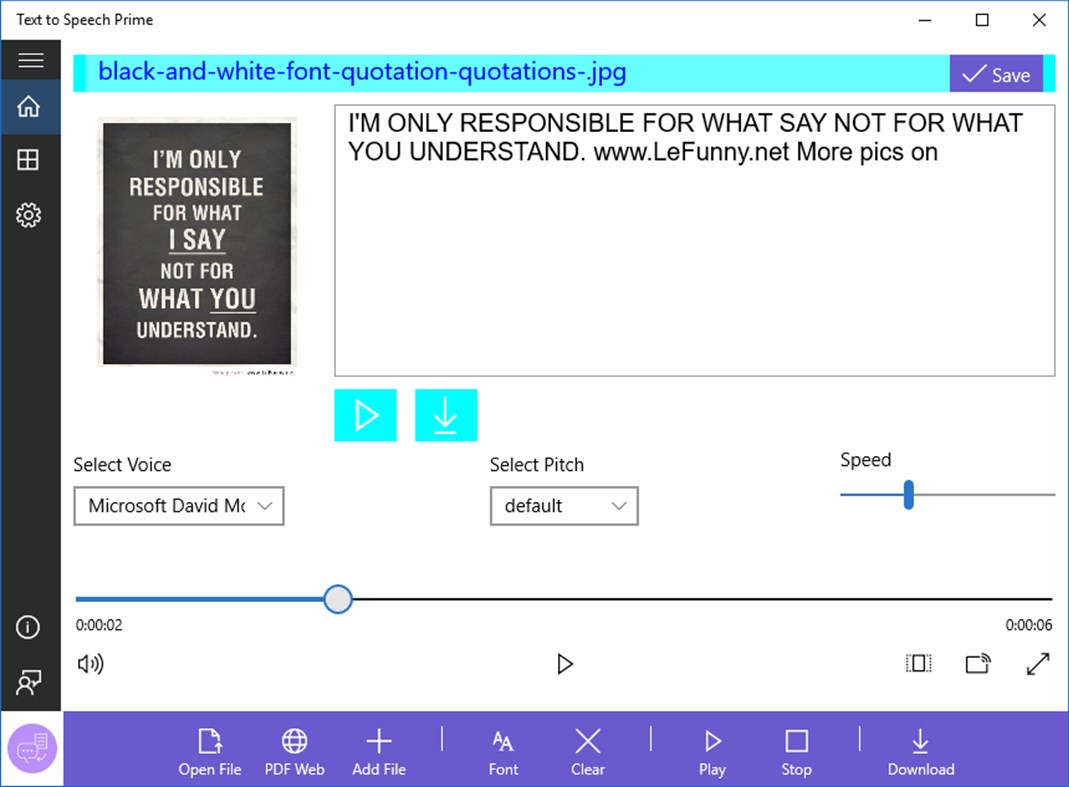 #9. Text to Speech Prime (Windows) By: Indus Valley Apps