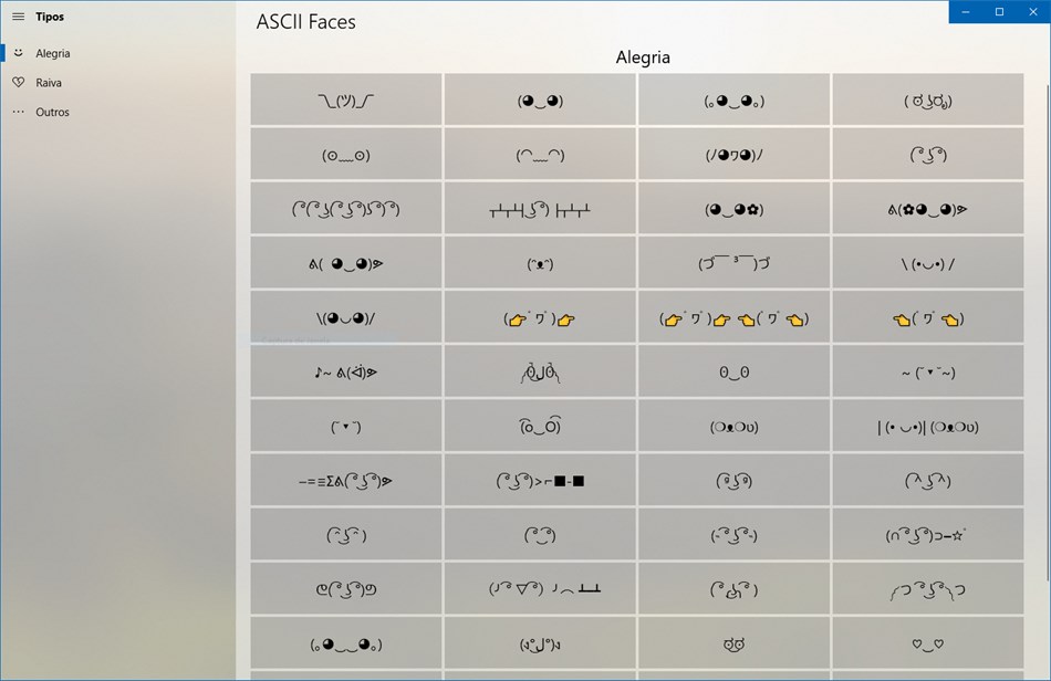 ASCII Faces (Windows) Podle: Lucas Cardozo