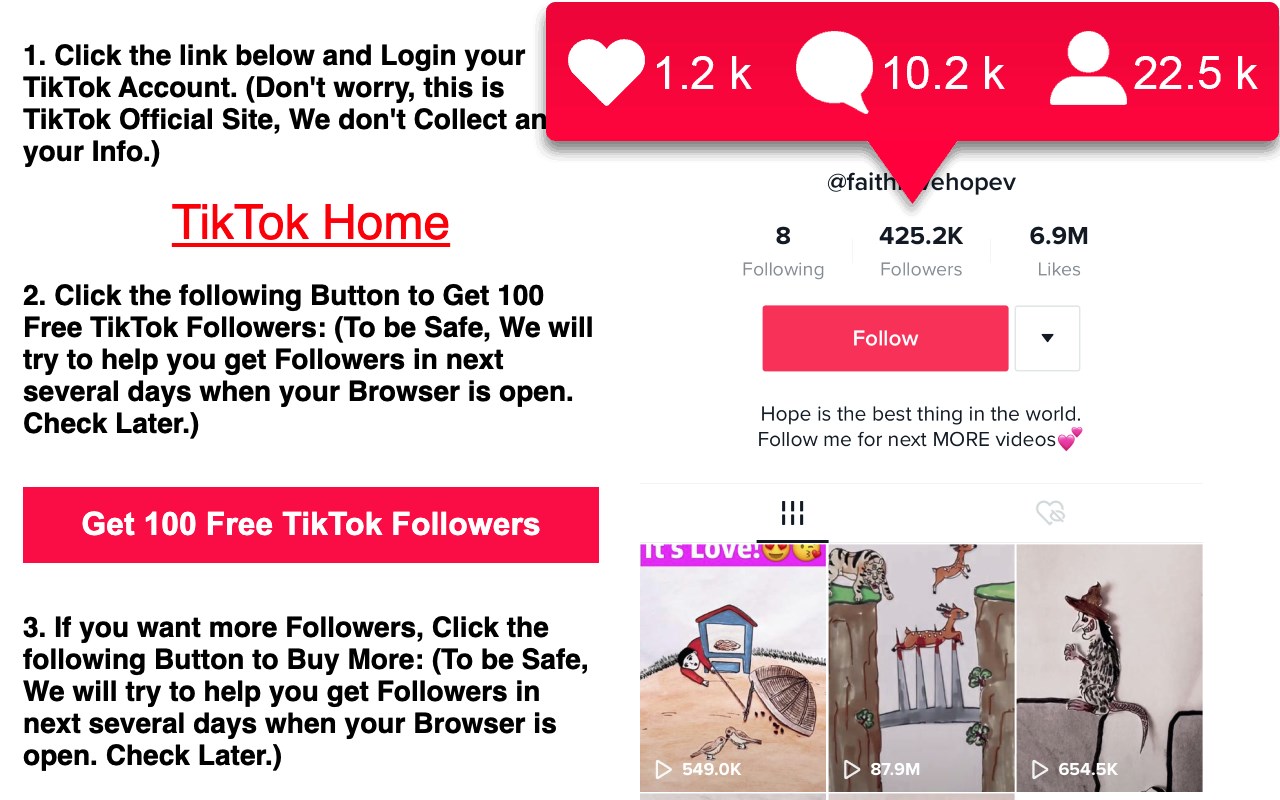 Free 100 TikTok Followers