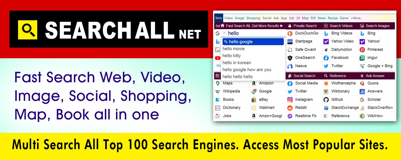 SearchAll.net: Multi Search Engine Browser Extension