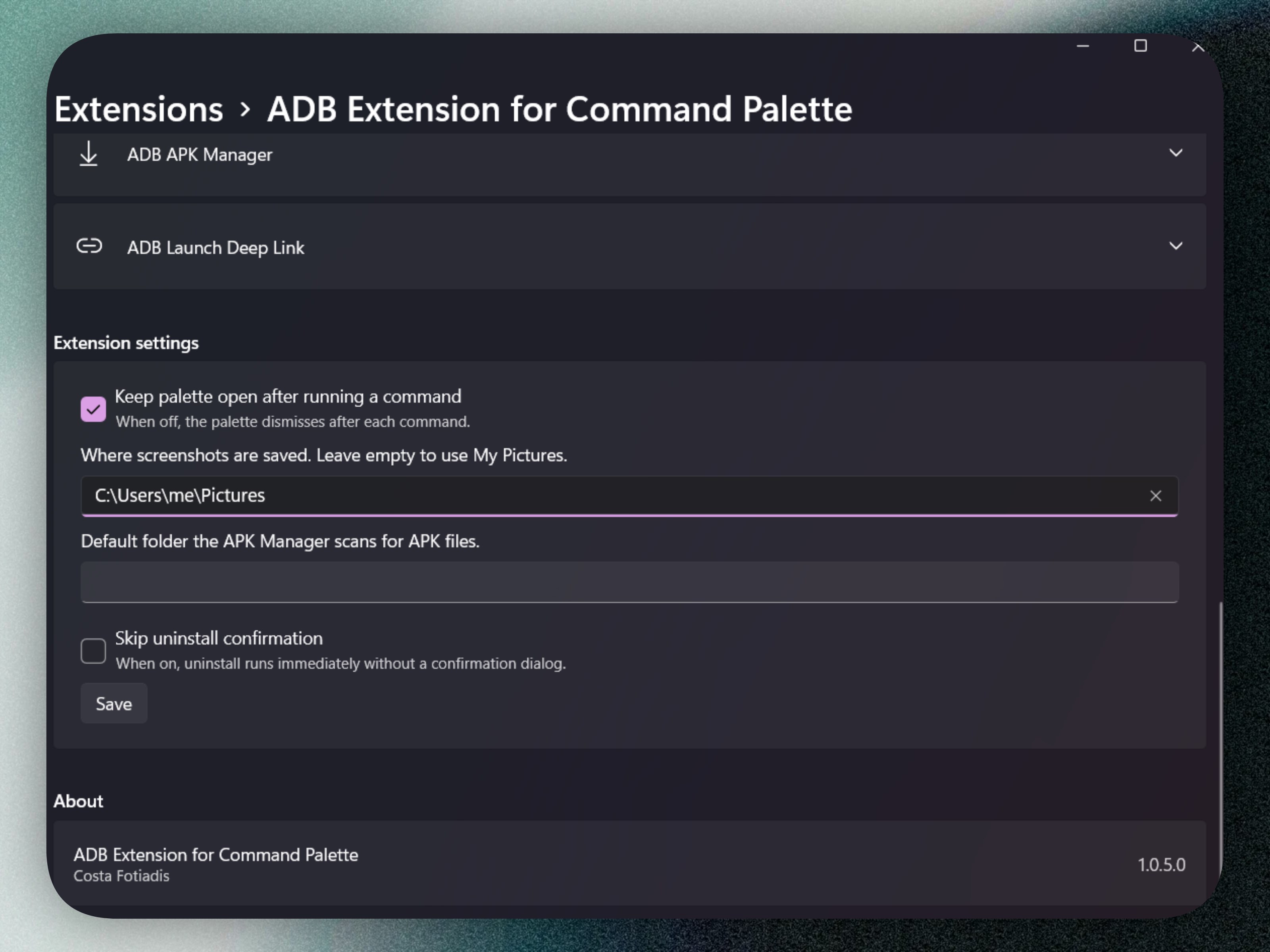 ADB Extension for Command Palette screenshot