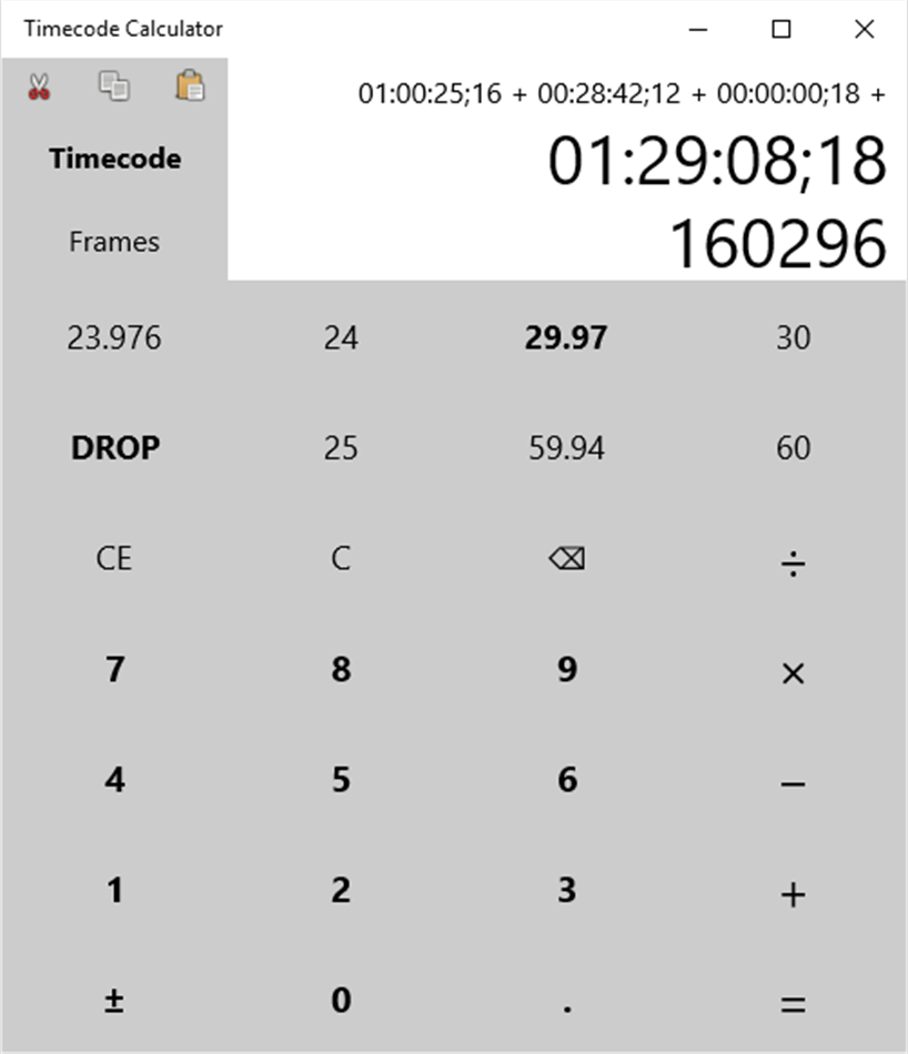 Timecode Calculator (Windows) 由: Nitrosoft Technology Inc