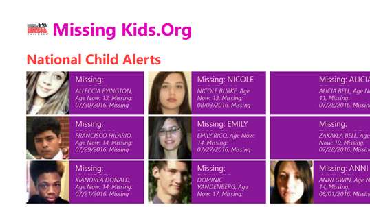 Missing Kids.org screenshot 1