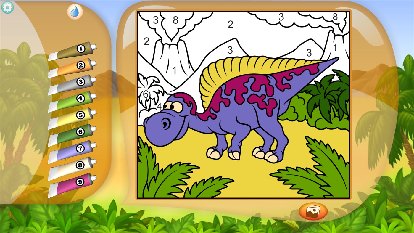 Динозавры раскраска по номерам