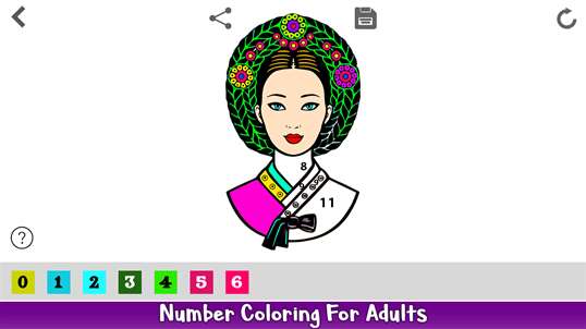 Korean Color By Number - Adult Coloring Book screenshot 2