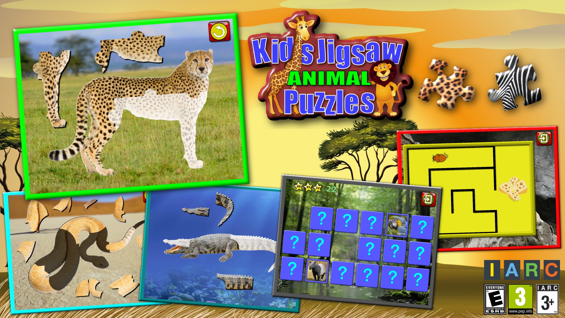 Dapatkan Anak anak binatang Jigsaw Puzzle mengajarkan bentuk dan pencocokan Microsoft Store id ID