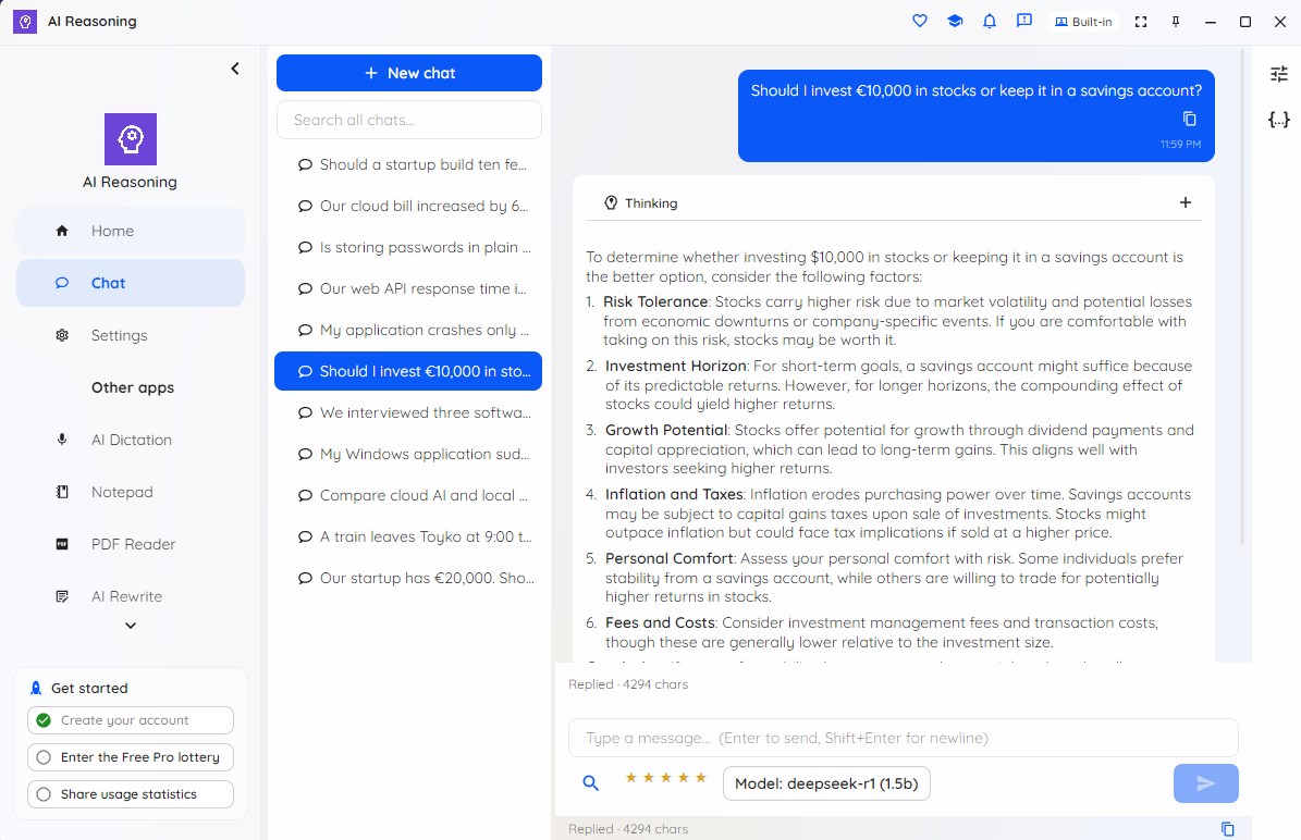 AI Reasoning screenshot