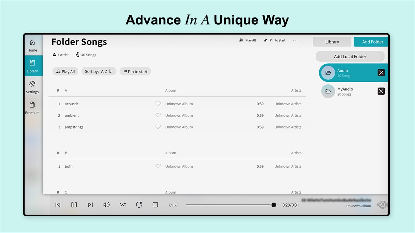 #4. Music Player - Audio Player & Bass Booster (Windows) By: Sandpiper Studio